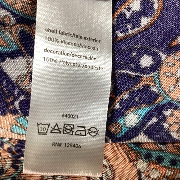 VENUS Navy and Orange Patterned Hankerchief Dress - Picture 5 of 12